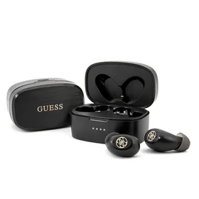 GUESS belaidės ausinės bluetooth TWS + įkrovimo stotelė GUTWSJL4GBK juodos