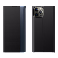 Sleep Case knygos tipo dėklas su išmaniu langu iPhone 13 Pro juodas