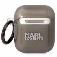 Karl Lagerfeld KLA2HNIKTCK AirPods 1/2 dėklas juodas/juodas Karl`s Head