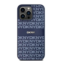 DKNY Odinis mono juosta ir metalinis logotipas dėklas telefonui iPhone 15 Pro Max - mėlynas