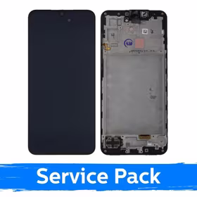 LCD ekranas suderinamas su Samsung A176 A17 5G juodas su rėmeliu (Service Pack)