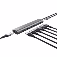Trust Halyx - A tipo 5000 Mbit/s 7 prievadų USB 3.2 Gen1 šakotuvas (sidabrinis)