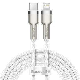 USB-C kabelis Lightning įrenginiams Baseus Cafule, PD, 20W, 2m (baltas)