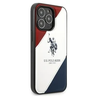 Dėklas telefonui (m) US Polo USHCP14XPSO3 iPhone 14 Pro Max 6.7" - balta balta trijų spalvų įspaudas