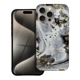 FORCELL F-PROTECT Mirage, karinio lygio dėklas su MagSafe, suderinamas su IPHONE 15 PRO MAX sidabrinis rūkas