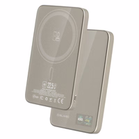 Blavec Išorinė baterija 5000mAh BJ-04 Itin Plona 7,8mm - Type C - 22,5W magnetinė Magsafe 3 in 1 (PBBJ04-MC5GD) auksinė stiklas