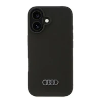 Audi Silikoninis dėklas telefonui iPhone 16 6.1" juodas/juodas kietas dėklas AU-LSRIP16-Q3/D1-BK