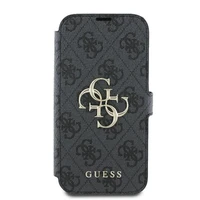 Guess 4G Metal Logo dėklas telefonui iPhone 16 - juodas