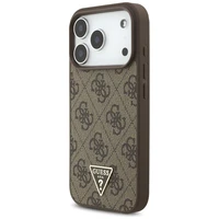 Guess 4G Strap Triangle Logo Magnetinis dėklas telefonui iPhone 17 Pro - ruda