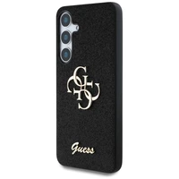 Guess Fixed Glitter Big 4G Metal Logo dėklas telefonui Samsung Galaxy S25 juodas