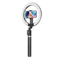 Blavec Selfie žiedo lempa Aura LED žiedas P-55 25cm trikojis + nuotolinio valdymo pultas + 2,3 metrai (RLP55-TRB23) juoda