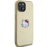 Hello Kitty odinis Kitty Head magnetinis dėklas telefonui iPhone 15 - auksinis