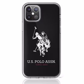 US Polo USHCP12LTPUHRBK iPhone 12 Pro Max 6,7" dėklas telefonui - juodas blizgus su dideliu logotipu