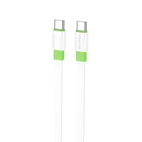 Borofone Kabelis BX89 Union - Type C į Type C - PD 60W 1 metras baltas-žalias
