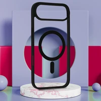 Akrilinis spalvotas magnetinis dėklas telefonui Iphone 17 Air juodas