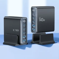 "Tech-Protect" DC140W-GAN 5 PRIETAIS PD140W/QC3.0 įkrovimo stotelė - juoda
