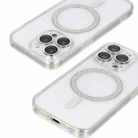 Blizgus Magsafe dėklas Samsung Galaxy S25 Edge permatomas