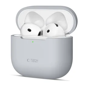 Tech-Protect silikoninis dėklas Apple AirPods 4 ausinėms - pilkas