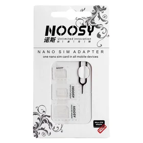 Noosa SIM kortelių adapterių rinkinys + raktas - baltas