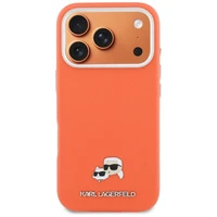KARL LAGERFELD case for IPHONE 17 Pro compatible with MagSafe KLHMP17L6PFKCLO ( PU FW W/ K&C Head Pin) orange