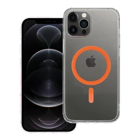 Drop Glue spalvingas žiedinis magnetinis dėklas telefonui, suderinamas su MagSafe, skirtas IPHONE 12 PRO MAX, oranžinis