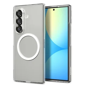 Spigen AirSkin Mag MagSafe dėklas telefonui Samsung Galaxy Z Fold 7 - skaidrus ir baltas