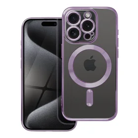 ELECTRO MAG COVER dėklas telefonui suderinamas su Magnetiniu IPHONE 15 Pro tamsiai violetinis