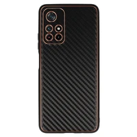 TEL PROTECT Leather Carbon dėklas telefonui Xiaomi Redmi Note 11 5G/Note 11S 5G/Poco M4 Pro 5G juodas