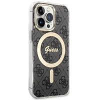 Guess GUHMP13LH4STK iPhone 13 Pro / 13 6.1" juodas/juodas kietas dėklas 4G MagSafe