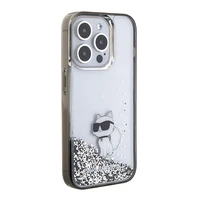 Karl Lagerfeld Liquid Glitter Choupette dėklas telefonui iPhone 15 Pro Max - skaidrus