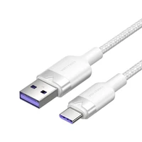USB 2.0 A į USB-C 6A Vention CTOWH 2M kabelis (baltas)
