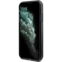 Guess Ring Stand Script Glitter Magnetinis dėklas telefonui iPhone 11 / Xr - juodas