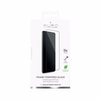 PURO Frame Tempered Glass - Xiaomi Redmi Note 10 Tempered Glass apsauginis Glass (juodas Frame)