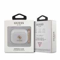 Guess GUA3UCG4GT AirPods 3 dėklas skaidrus Glitter kolekcija