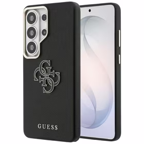 Guess dėklas Grained Big 4G Metal Logo for Samsung Galaxy S26 Ultra juodas