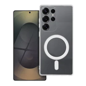 Permatomas 2 mm dėklas telefonui SAMSUNG S25 Ultra, suderinamas su MagSafe (su kameros apsauga)