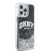 DKNY skystojo blizgučio didelio logotipo dėklas telefonui iPhone 14 Pro Max - juodas