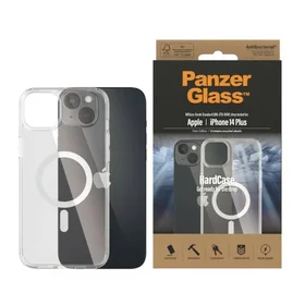 PanzerGlass HardCase su MagSafe antibakterinis karinio standarto sertifikuotas dėklas iPhone 14 Plus / 15 Plus telefonams – skaidrus