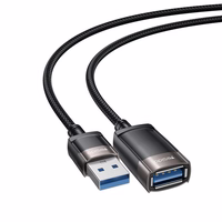 YESIDO LAIDAS GS26 USB MALE-USB FEMALE 1,5M USB 2.0 juodas