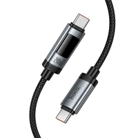 Kabelis (m) - su skaitmenine indikacija USB A į USB C Hoco PD 6A 100W 1,2 m U148 juodas (m)
