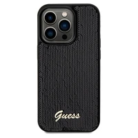 Guess Sequin Script Metal dėklas telefonui iPhone 14 Pro Max – juodas