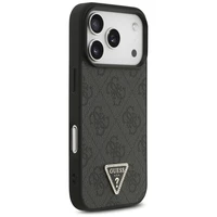 Guess Odinis 4G Trikampio Strass Magnetinis dėklas telefonui iPhone 17 Pro - juodas