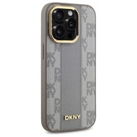 DKNY Odinis languotas mono raštas Magnetinis dėklas telefonui iPhone 14 Pro - smėlio spalvos