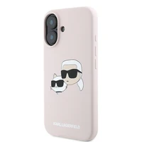Karl Lagerfeld silikoninis dėklas telefonui Nauble Heads Print Magnetinis iPhone 16 Plus - rožinis