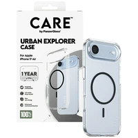 CARE by PanzerGlass Flagship Urban Explorer dėklas su juodu MagSafe iPhone Air - permatomas