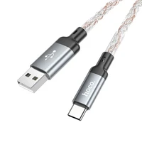 Kabelis USB A į USB C Hoco 3A 1 m U112 pilkas