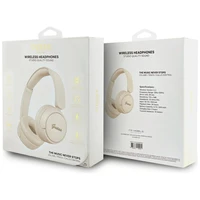 Guess belaidės ausinės BT HEADPHONES SCRIPT METAL LOGO smėlio spalvos