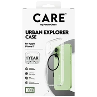 CARE by PanzerGlass Flagship Urban Explorer dėklas su juodu MagSafe iPhone 17 - permatomas