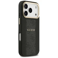 Guess 4G Stripe Magnetinis dėklas telefonui iPhone 17 Pro - juoda