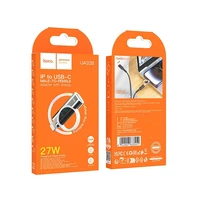 Adapteris Lightning į USB-C Hoco PD 2,4A 27W su skaitmenine indikacija UA32B sidabro spalvos